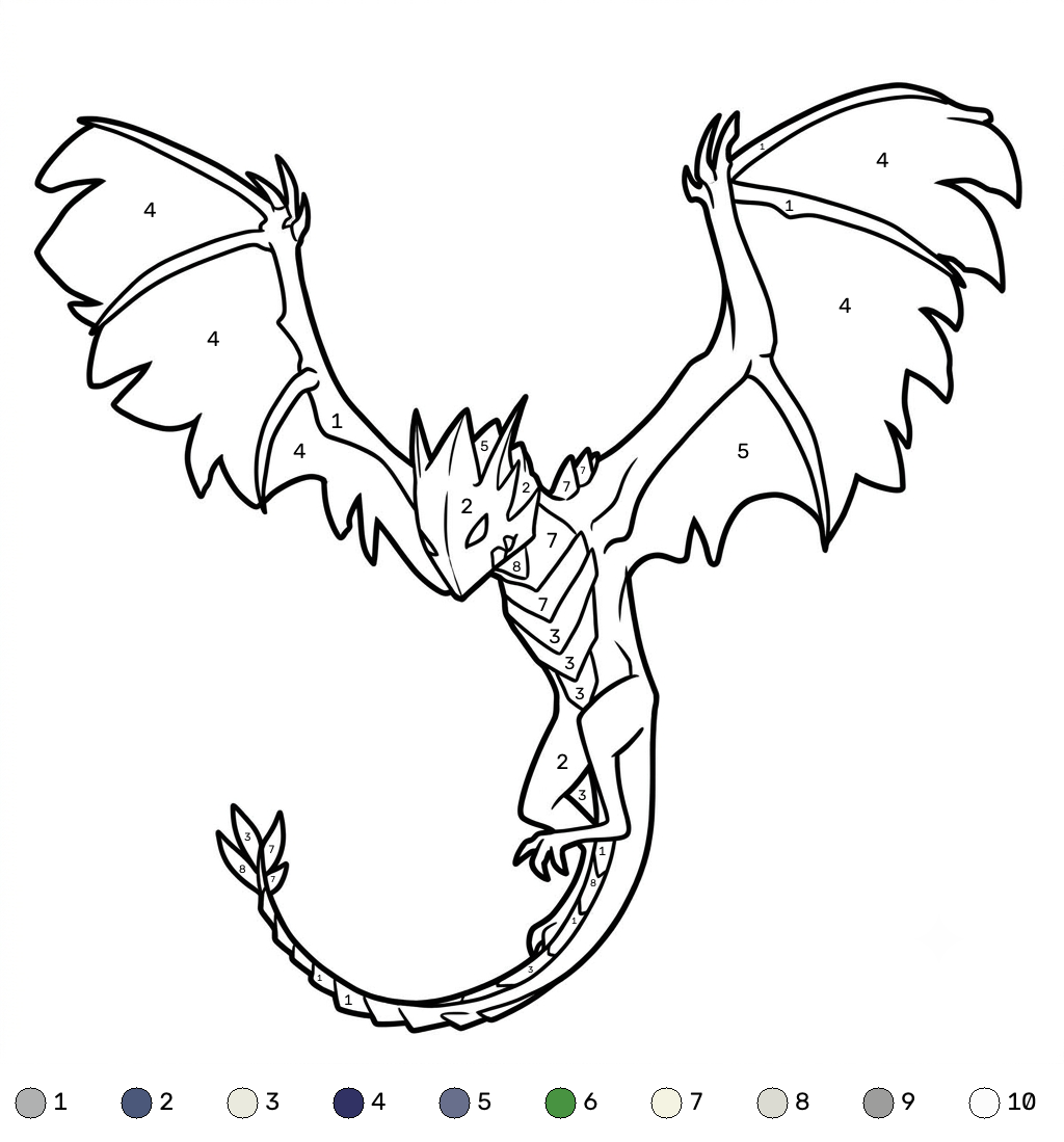 niños Phantom Minecraft coloring by numbers páginas para colorear