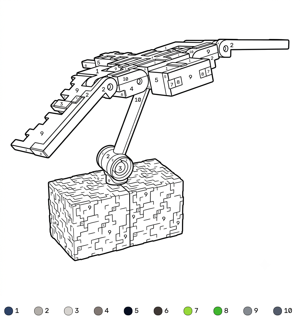 Phantom Minecraft coloring by numbers páginas para colorear de adornos