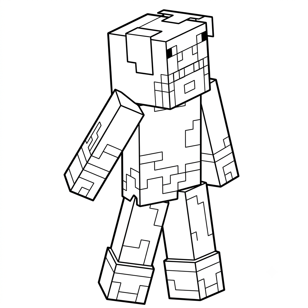 páginas para colorear gratis para adultos Pig Onesie Minecraft