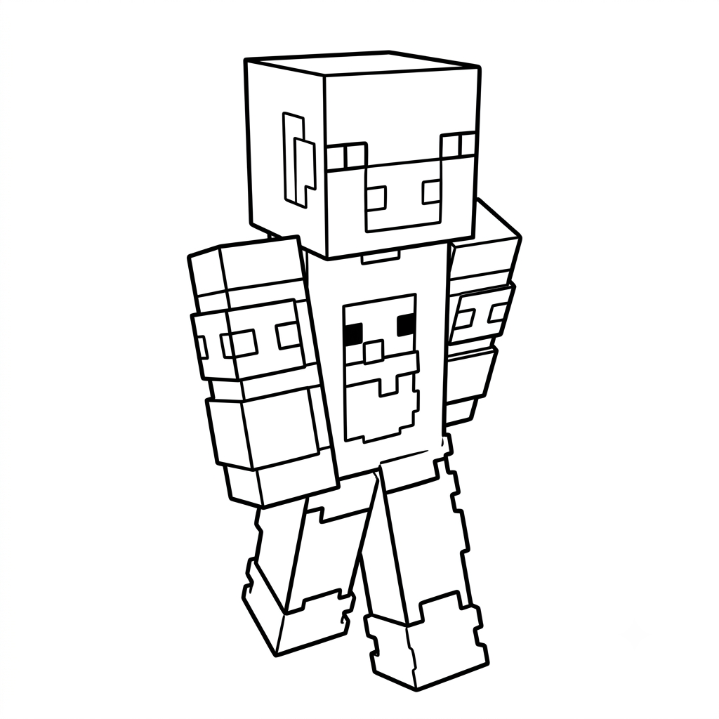 páginas para colorear para adultos Pig Onesie Minecraft