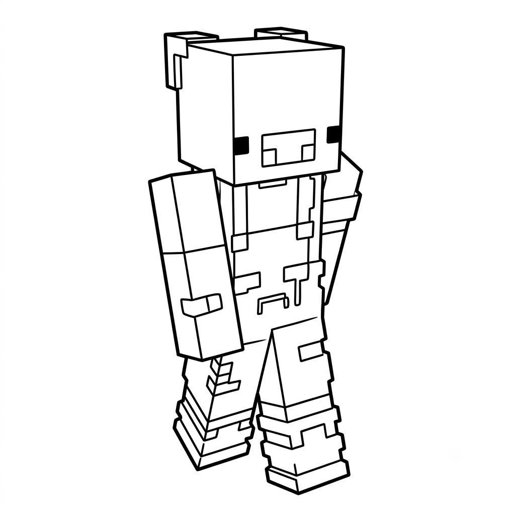 Pig Onesie Minecraft páginas para colorear para imprimir