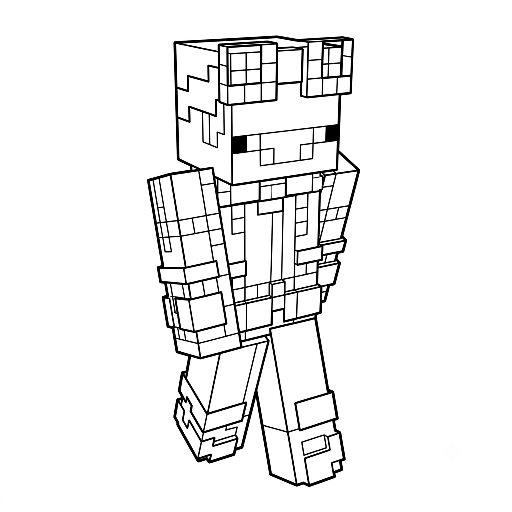 páginas para colorear para niños Pig Onesie Minecraft