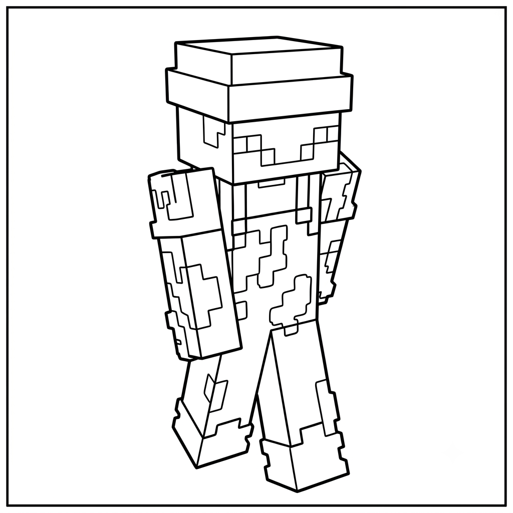páginas para colorear Pig Onesie Minecraft imprimibles gratis