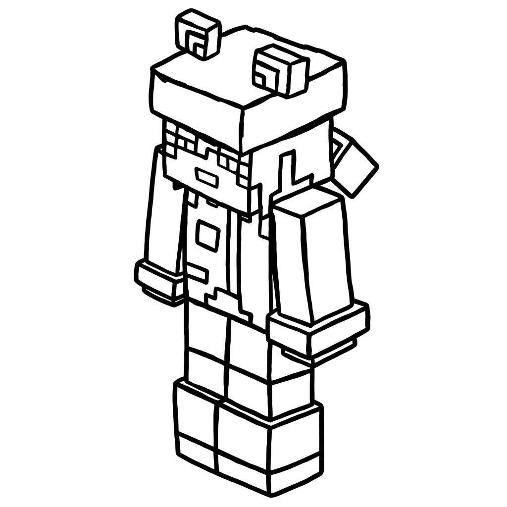 páginas para colorear lindas y fáciles de Rana Minecraft