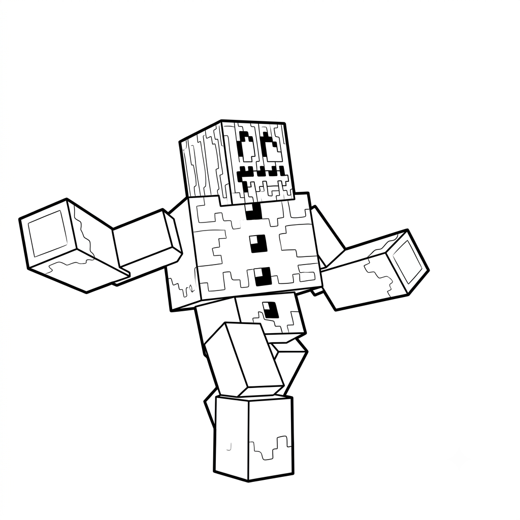 lindas páginas para colorear Snow Golem Minecraft