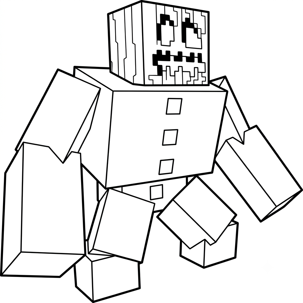 Snow Golem Minecraft páginas para colorear pdf