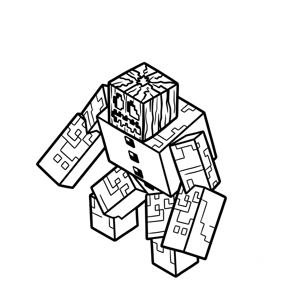 páginas para colorear para niños Snow Golem Minecraft