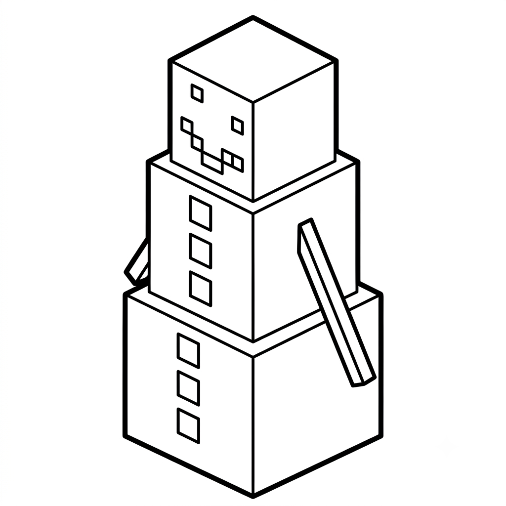páginas para colorear gratis Snow Golem Minecraft pdf