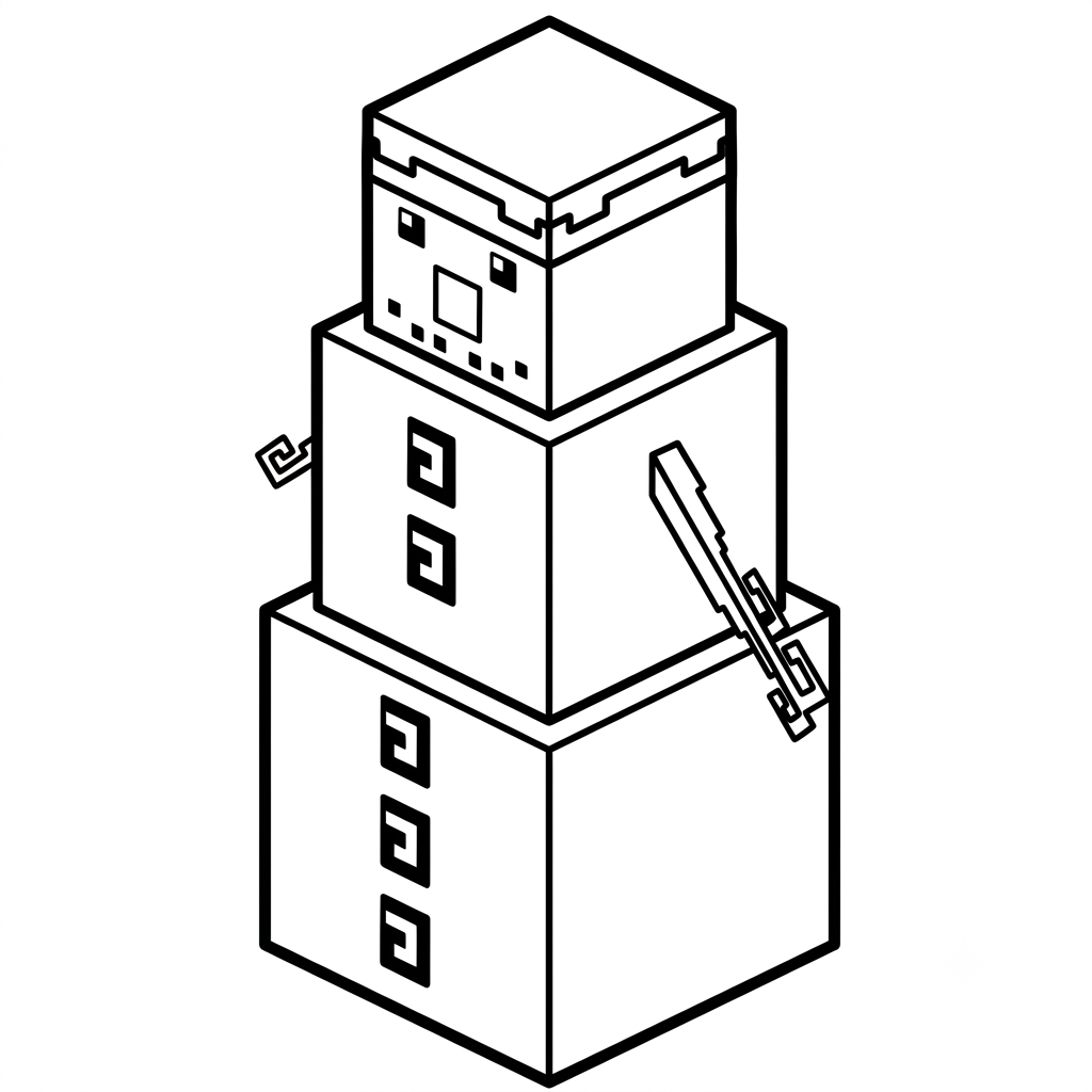 Snow Golem Minecraft páginas para colorear imprimibles