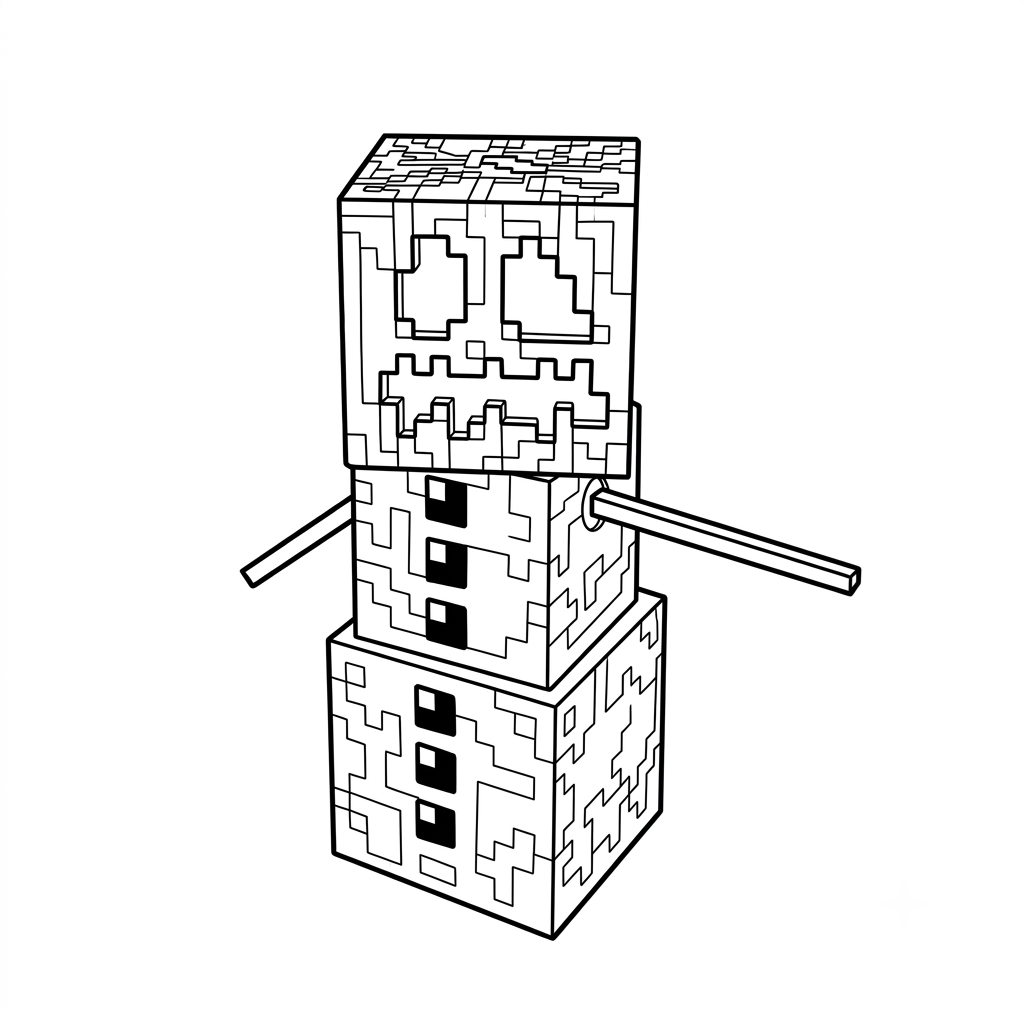 Snow Golem Minecraft páginas para colorear para imprimir gratis