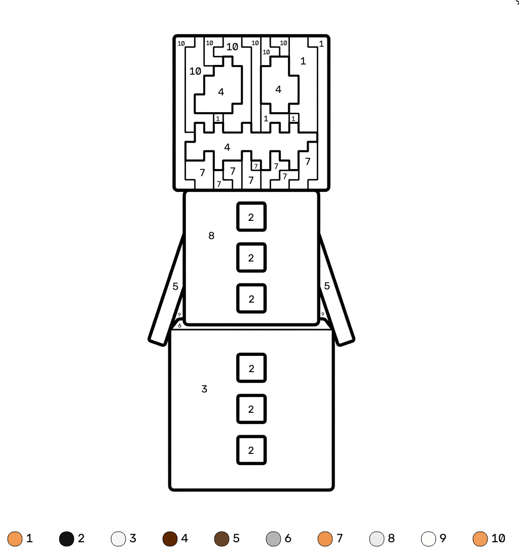 páginas para colorear de árboles Snow Golem Minecraft coloring by numbers gratis