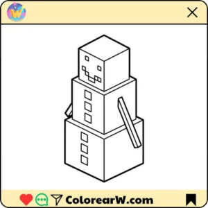 Snow Golem Minecraft para colorear thumbnail