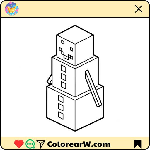 Snow Golem Minecraft para colorear thumbnail