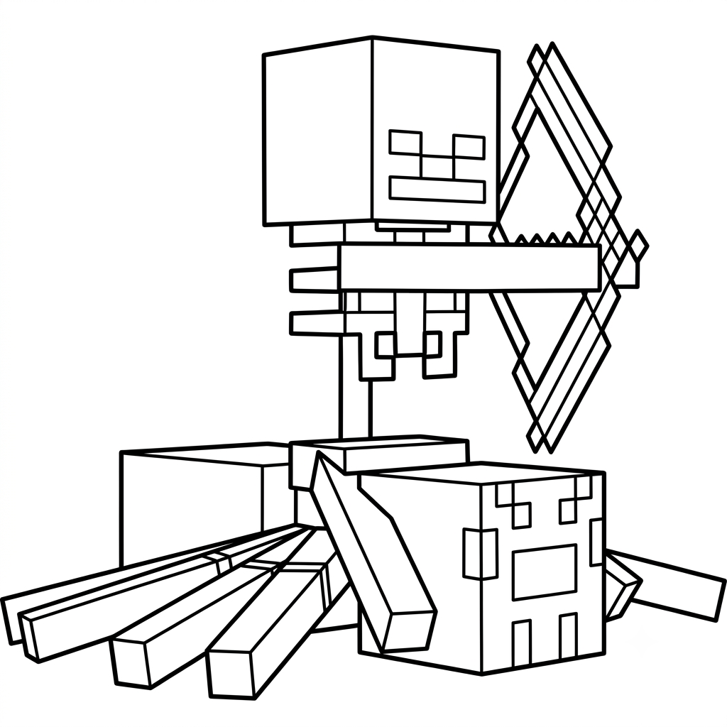 páginas para colorear gratis Spider Jockey Minecraft para adultos