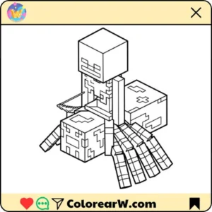 Spider Jockey Minecraft para colorear thumbnail