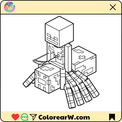Spider Jockey Minecraft para colorear thumbnail