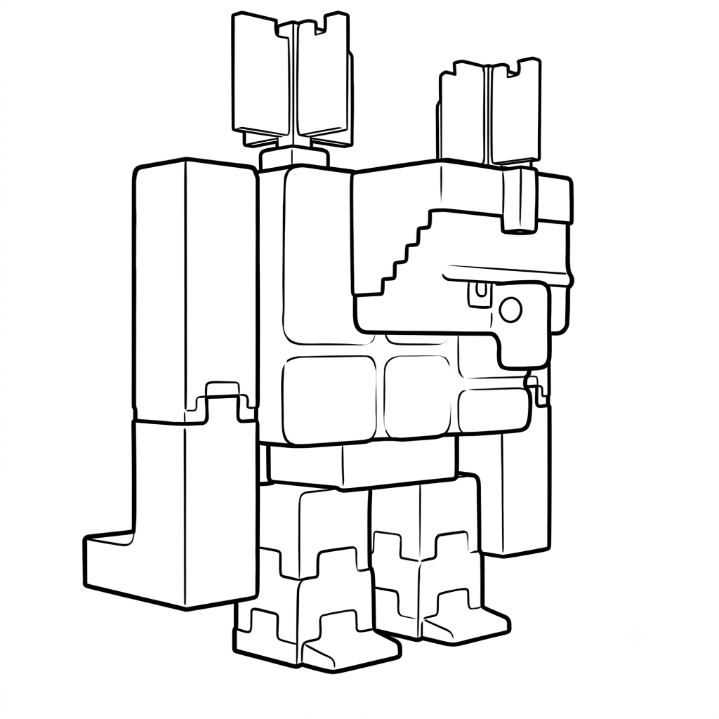 Squall Golem Minecraft 4 páginas para colorear de árboles Squall Golem Minecraft gratis