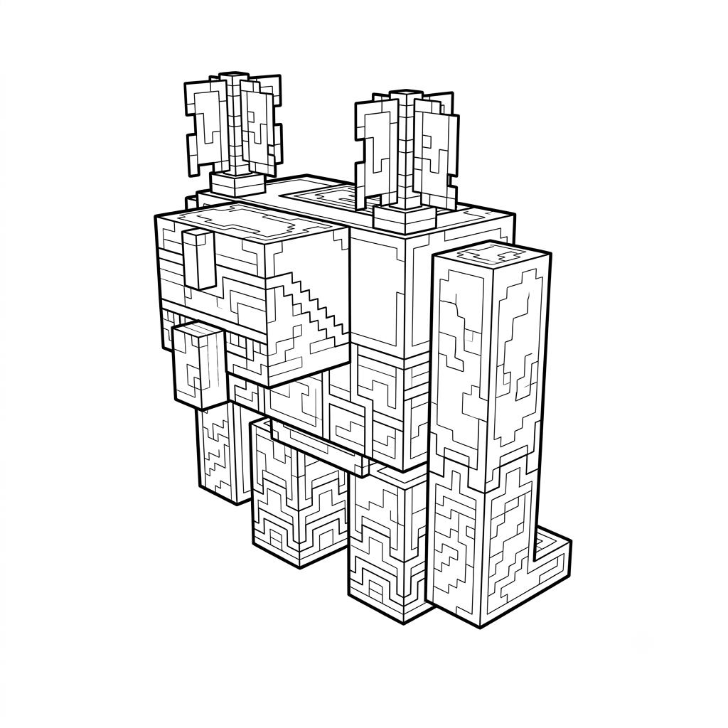 Squall Golem Minecraft 9 páginas para colorear Squall Golem Minecraft imprimibles gratis