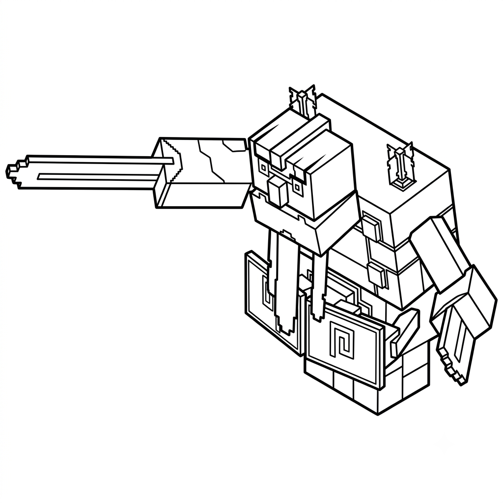 Squall Golem Minecraft 8 páginas para colorear imprimibles Squall Golem Minecraft para adultos
