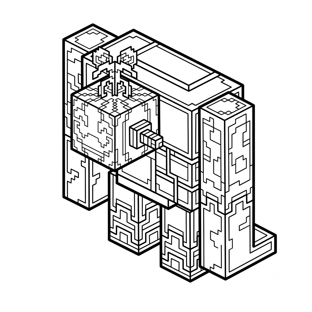 Squall Golem Minecraft 7 Squall Golem Minecraft páginas para colorear imprimibles 1