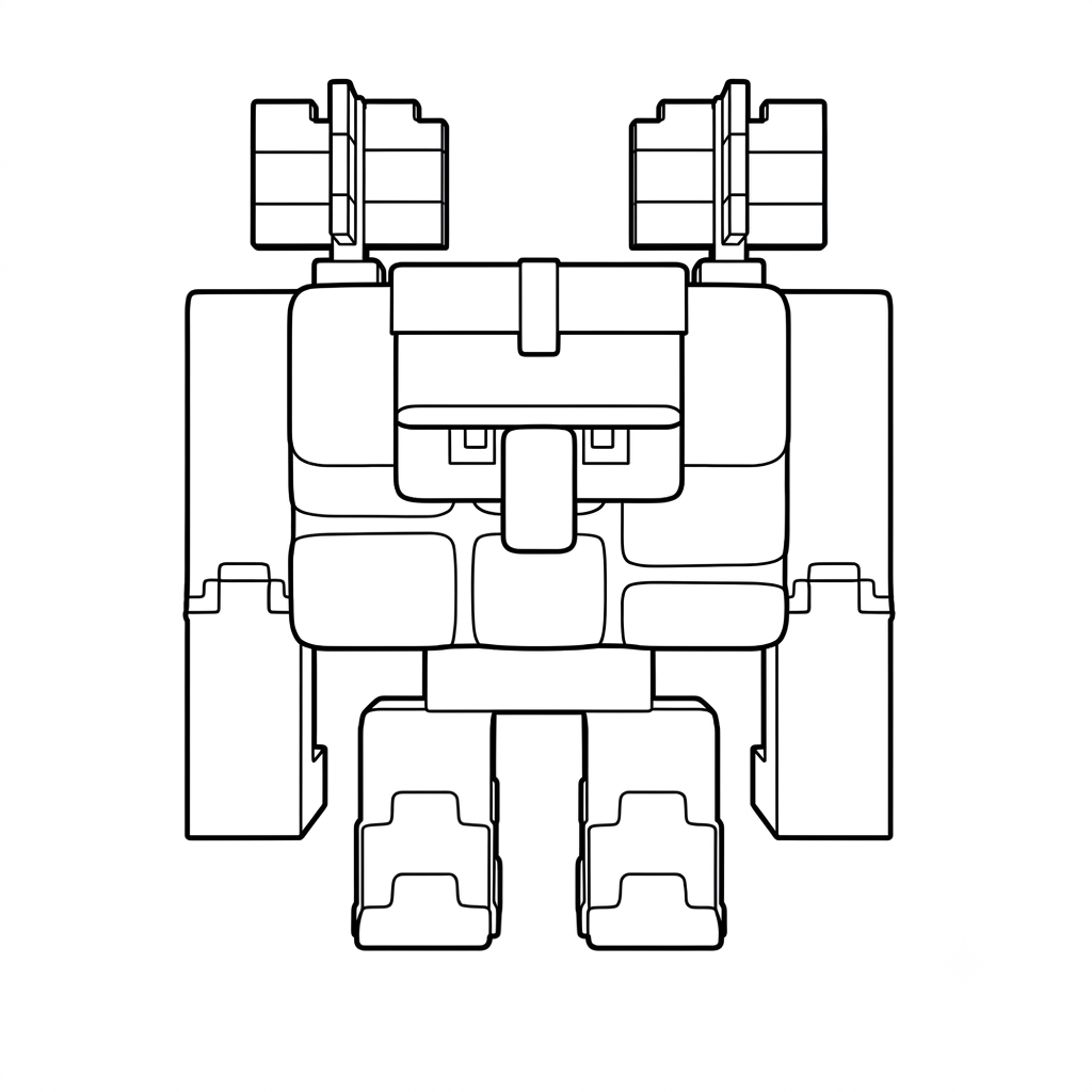Squall Golem Minecraft 5 páginas para colorear detalladas de Squall Golem Minecraft para adultos