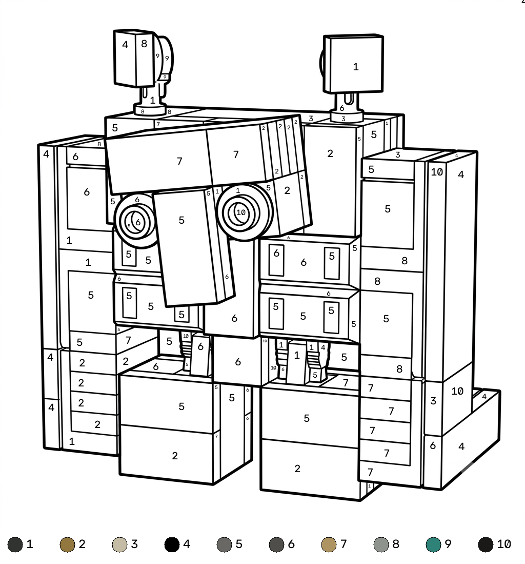 Squall Golem Minecraft 19 felices páginas para colorear Squall Golem Minecraft coloring by numbers