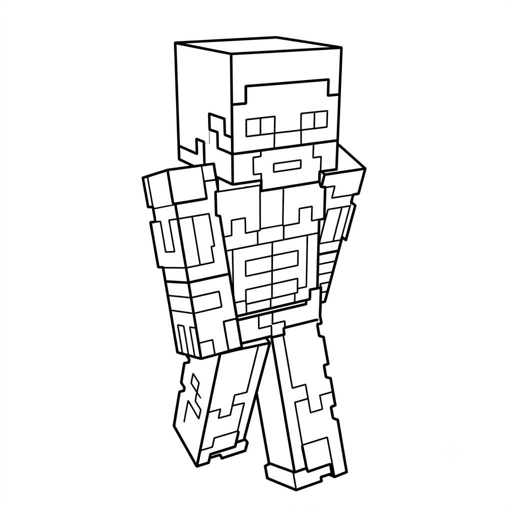 para colorear Strong Man Minecraft