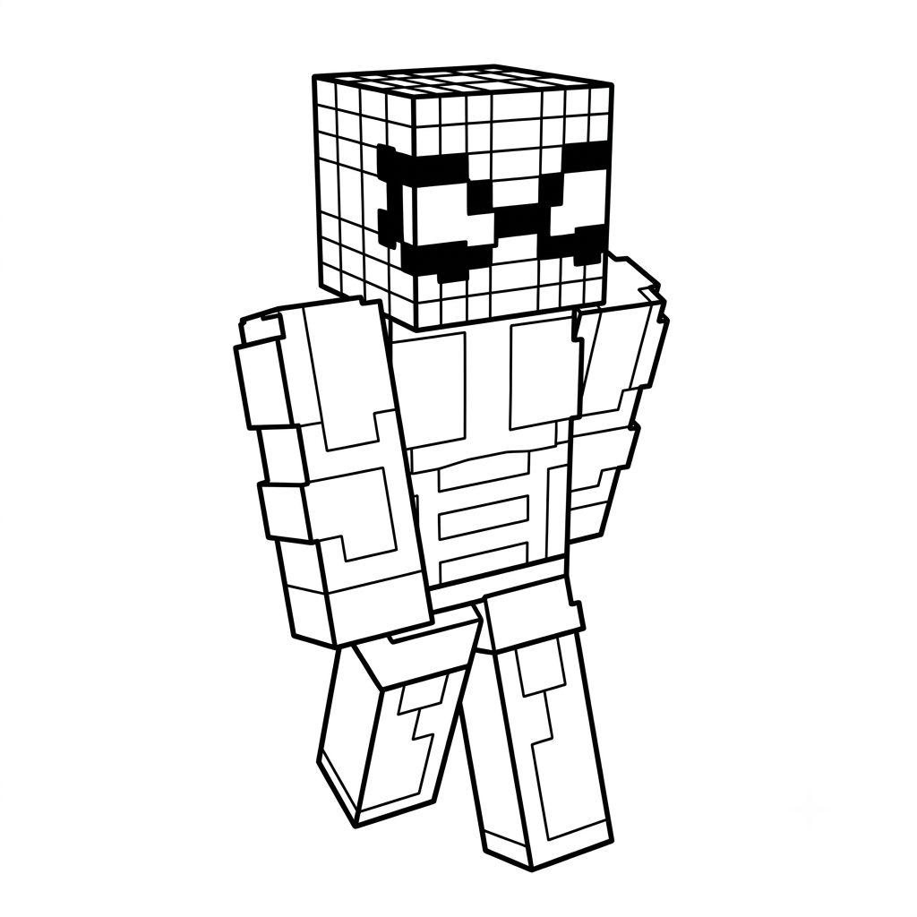 Strong Man Minecraft páginas para colorear imprimibles