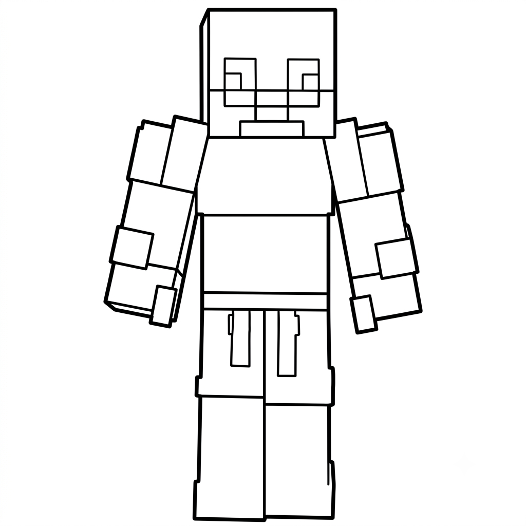 Strong Man Minecraft páginas para colorear para adultos
