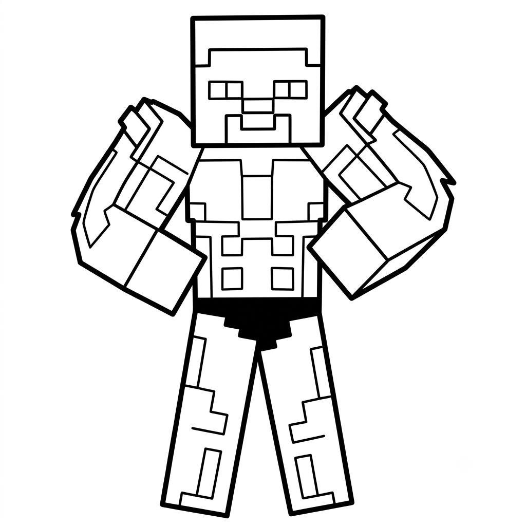 páginas para colorear Strong Man Minecraft gratis