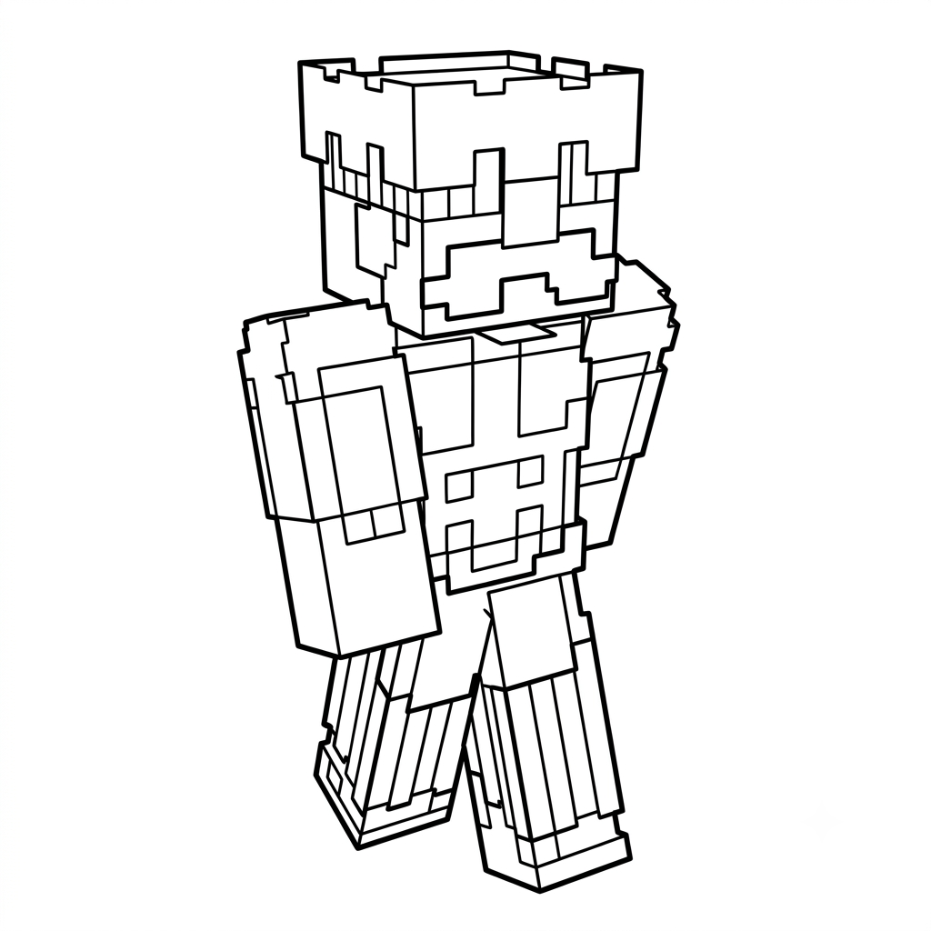 Strong Man Minecraft páginas para colorear de adornos