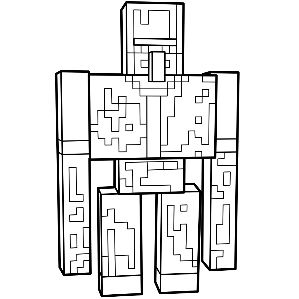 lindas páginas para colorear Strong Man Minecraft