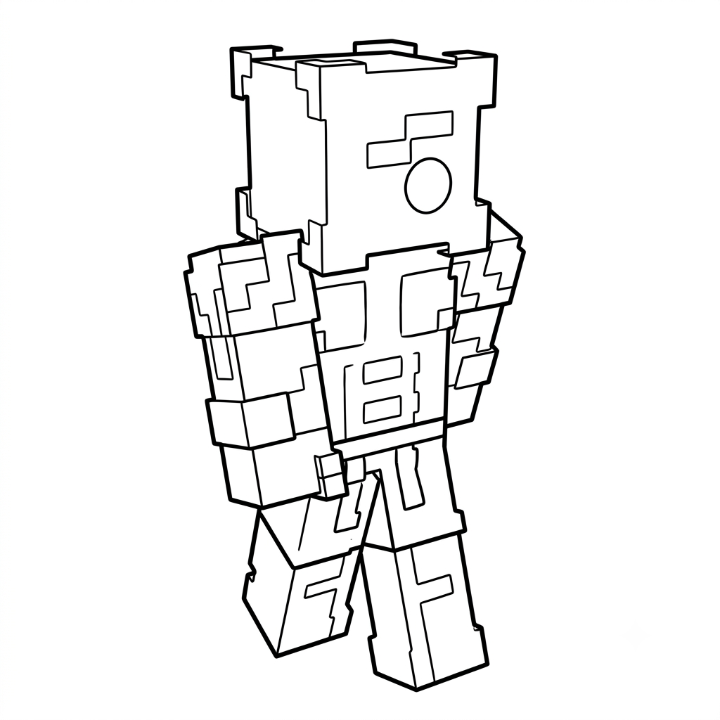 niños Strong Man Minecraft páginas para colorear