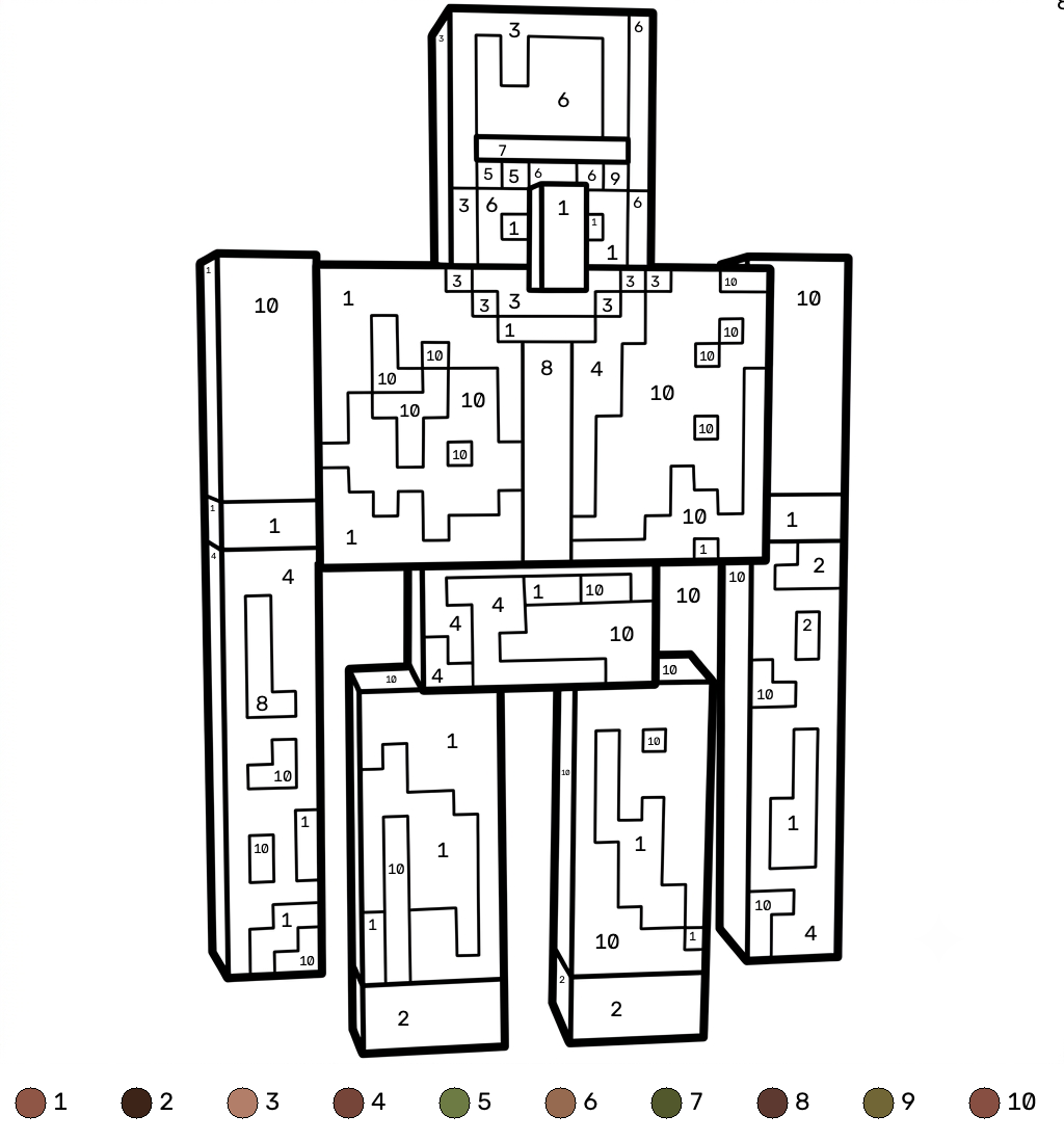 dibujos para colorear grinch Strong Man Minecraft coloring by numbers