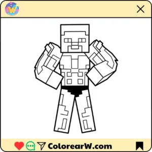 Strong Man Minecraft para colorear thumbnail