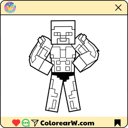 Strong Man Minecraft para colorear thumbnail