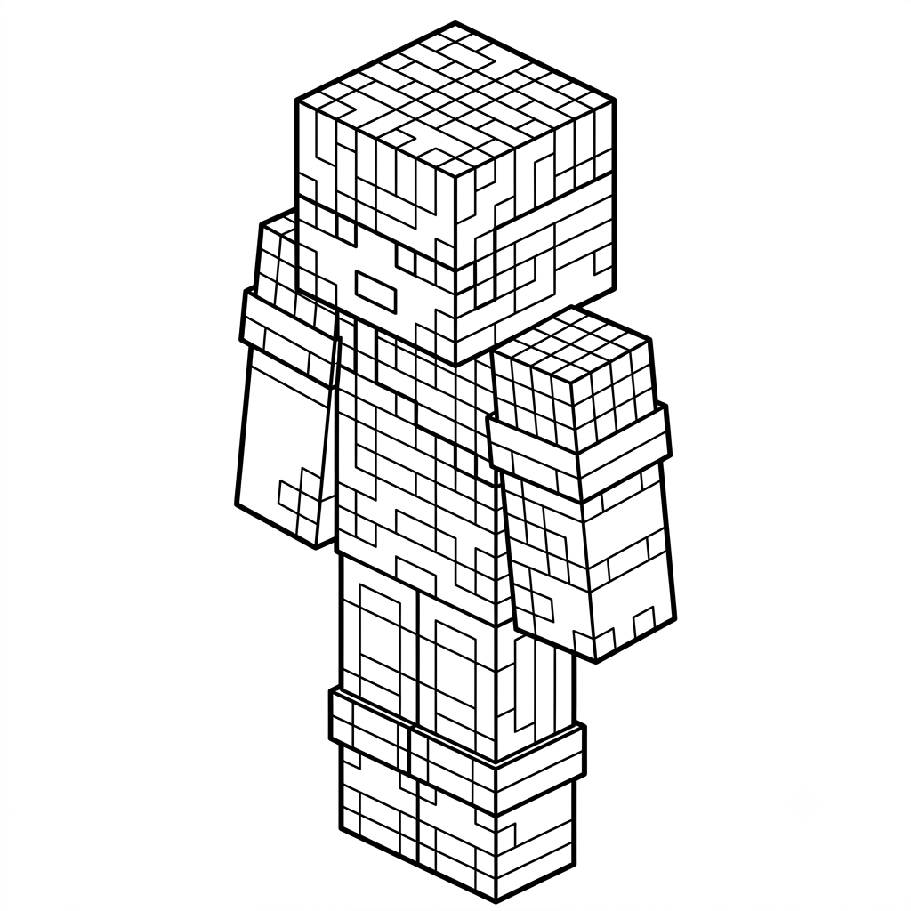 páginas para colorear gratis Sunny Minecraft para adultos