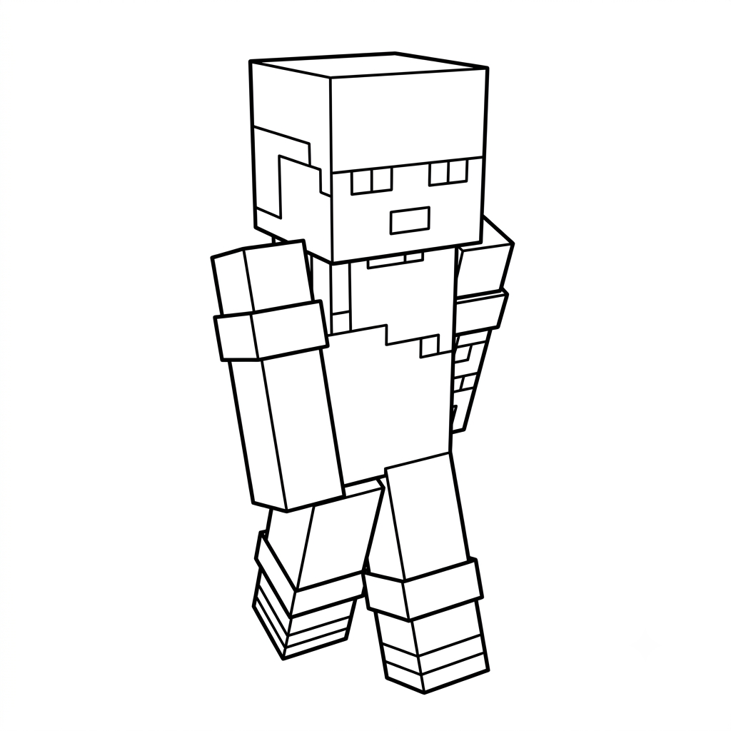 páginas para colorear gratis Sunny Minecraft