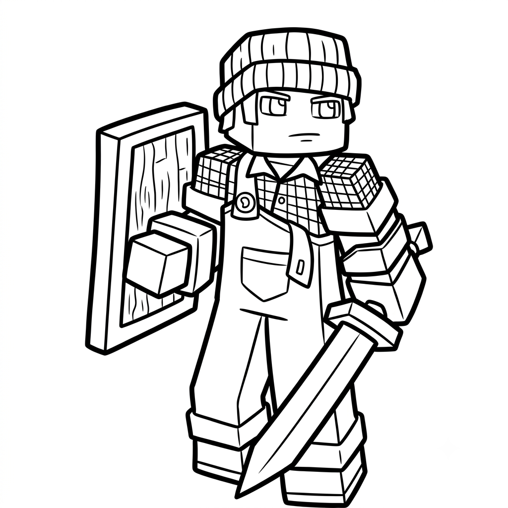 páginas para colorear de árboles Sunny Minecraft gratis