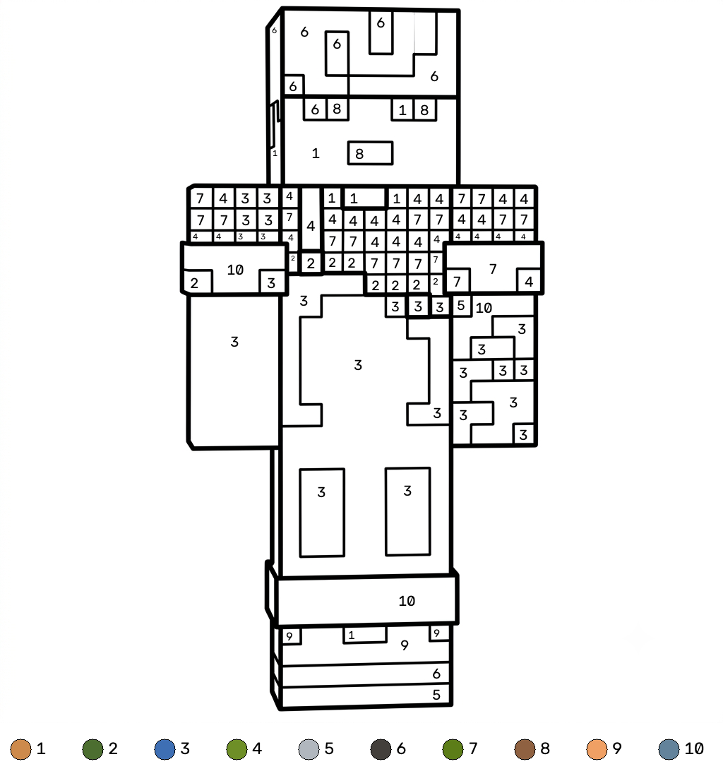 páginas para colorear de árboles Sunny Minecraft coloring by numbers gratis