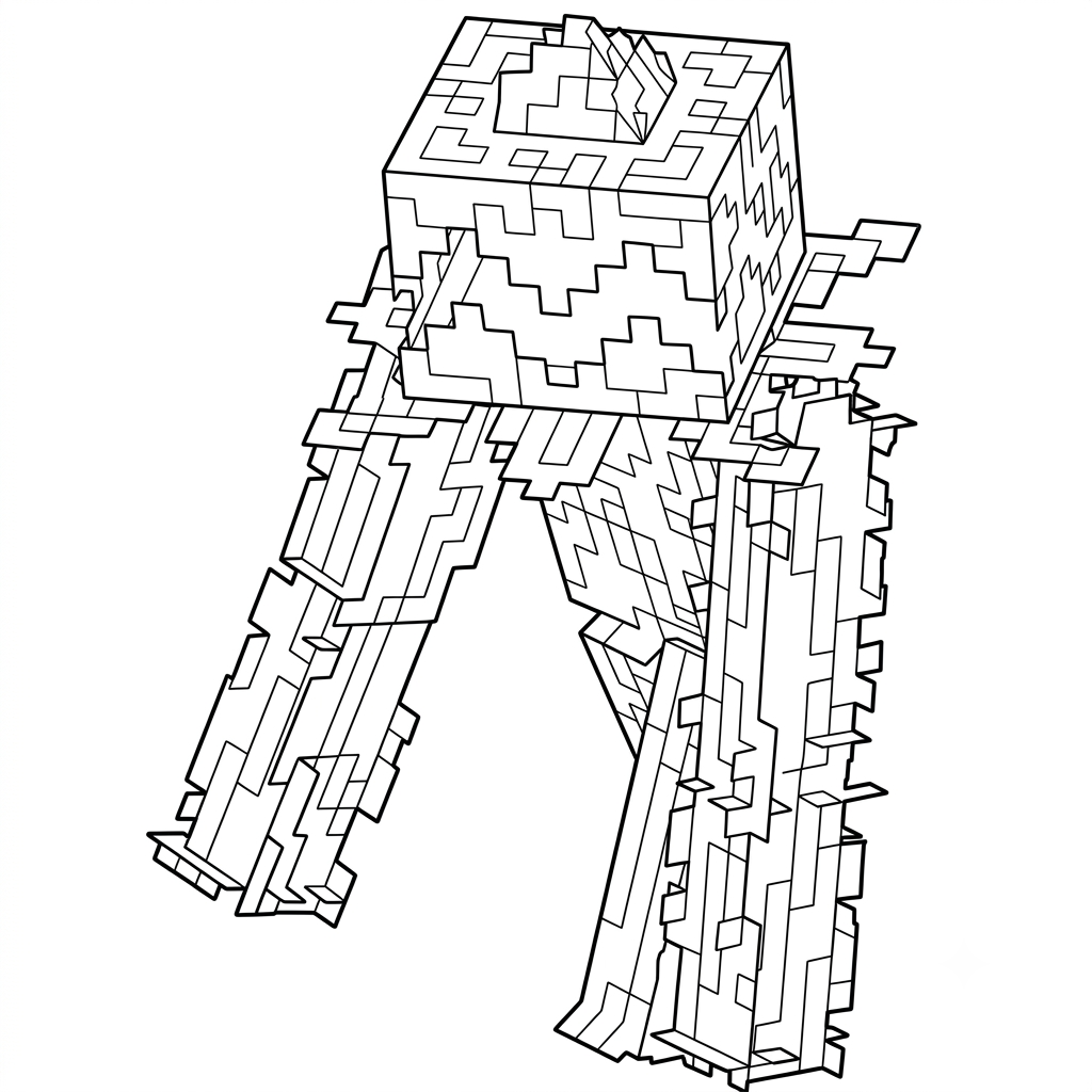 Whisperer Minecraft páginas para colorear fáciles