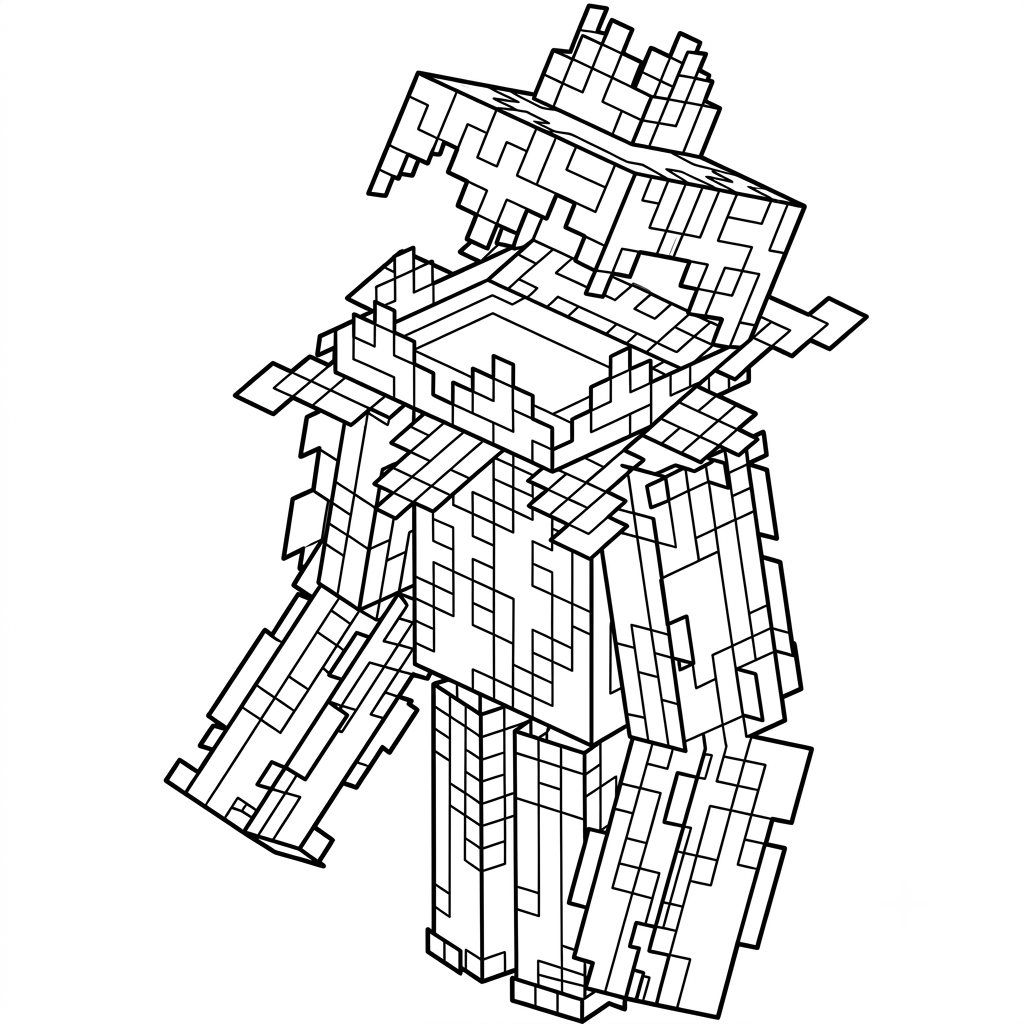 dibujos para colorear grinch Whisperer Minecraft 1