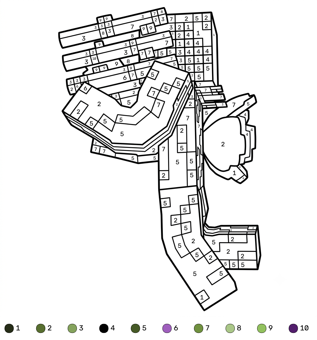 dibujos para colorear grinch Whisperer Minecraft coloring by numbers
