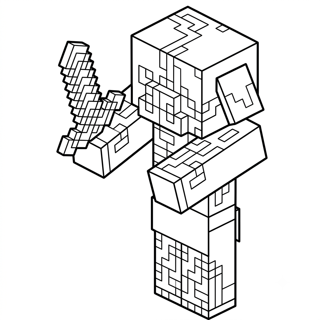 Zombified Piglin Minecraft páginas para colorear de adornos