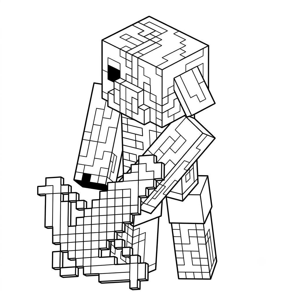 Zombified Piglin Minecraft para colorear