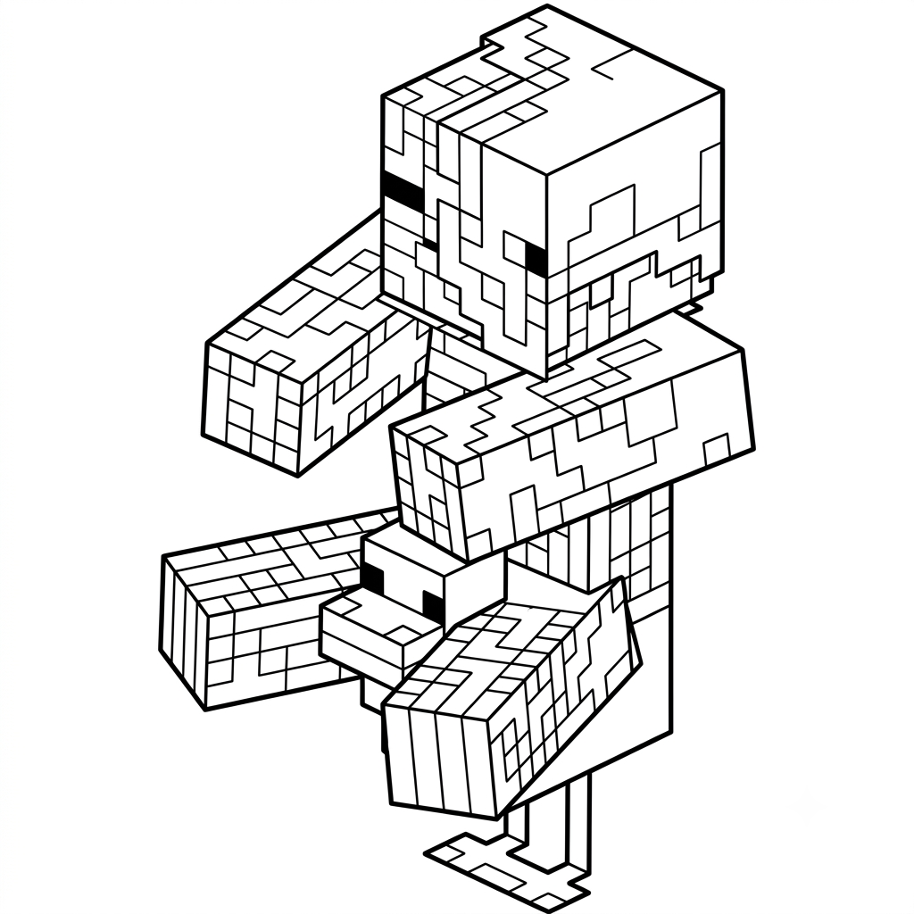 Zombified Piglin Minecraft páginas para colorear para niños