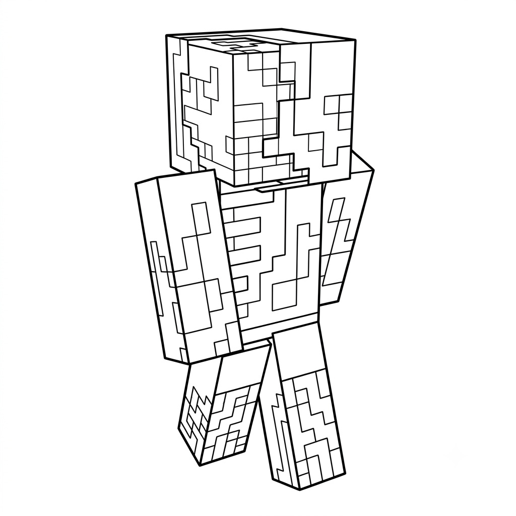 páginas para colorear para adultos Zombified Piglin Minecraft
