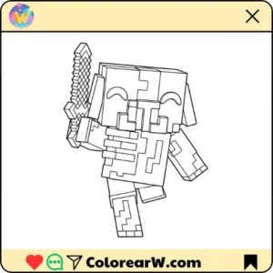 Zombified Piglin Minecraft para colorear thumbnail