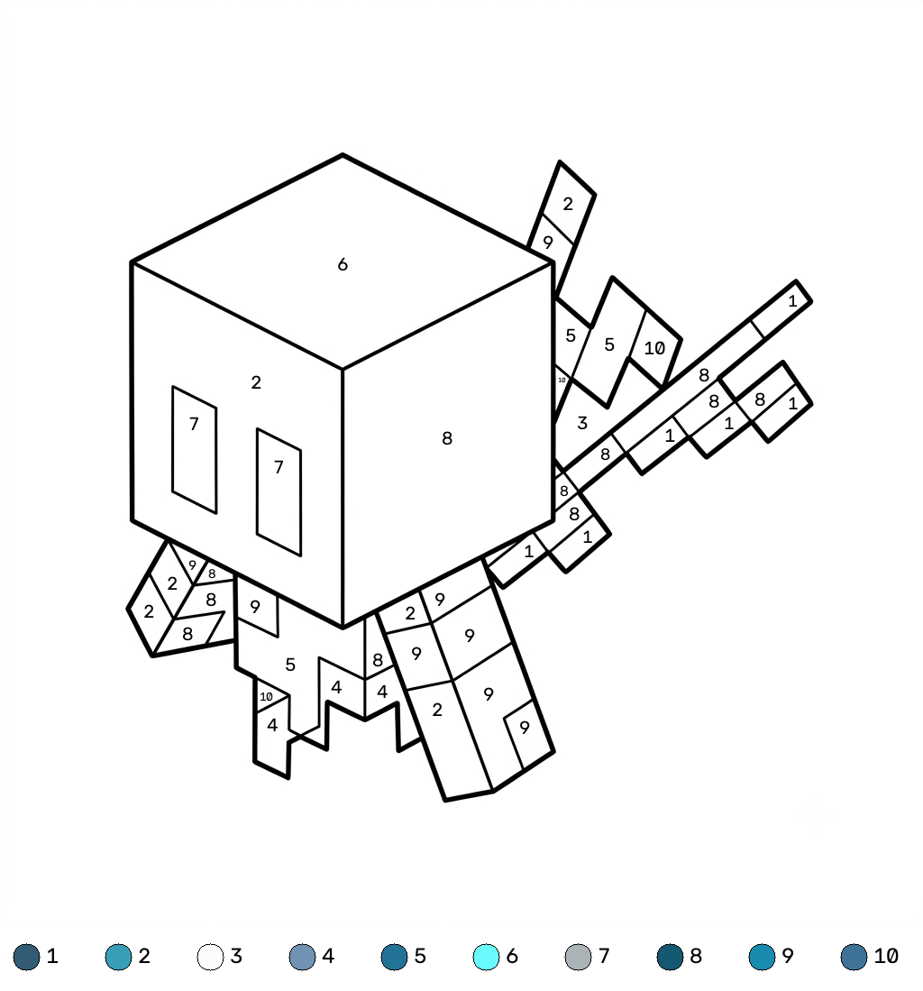 Allay Minecraft 12 Allay Minecraft coloring by numbers dibujos para colorear grinch