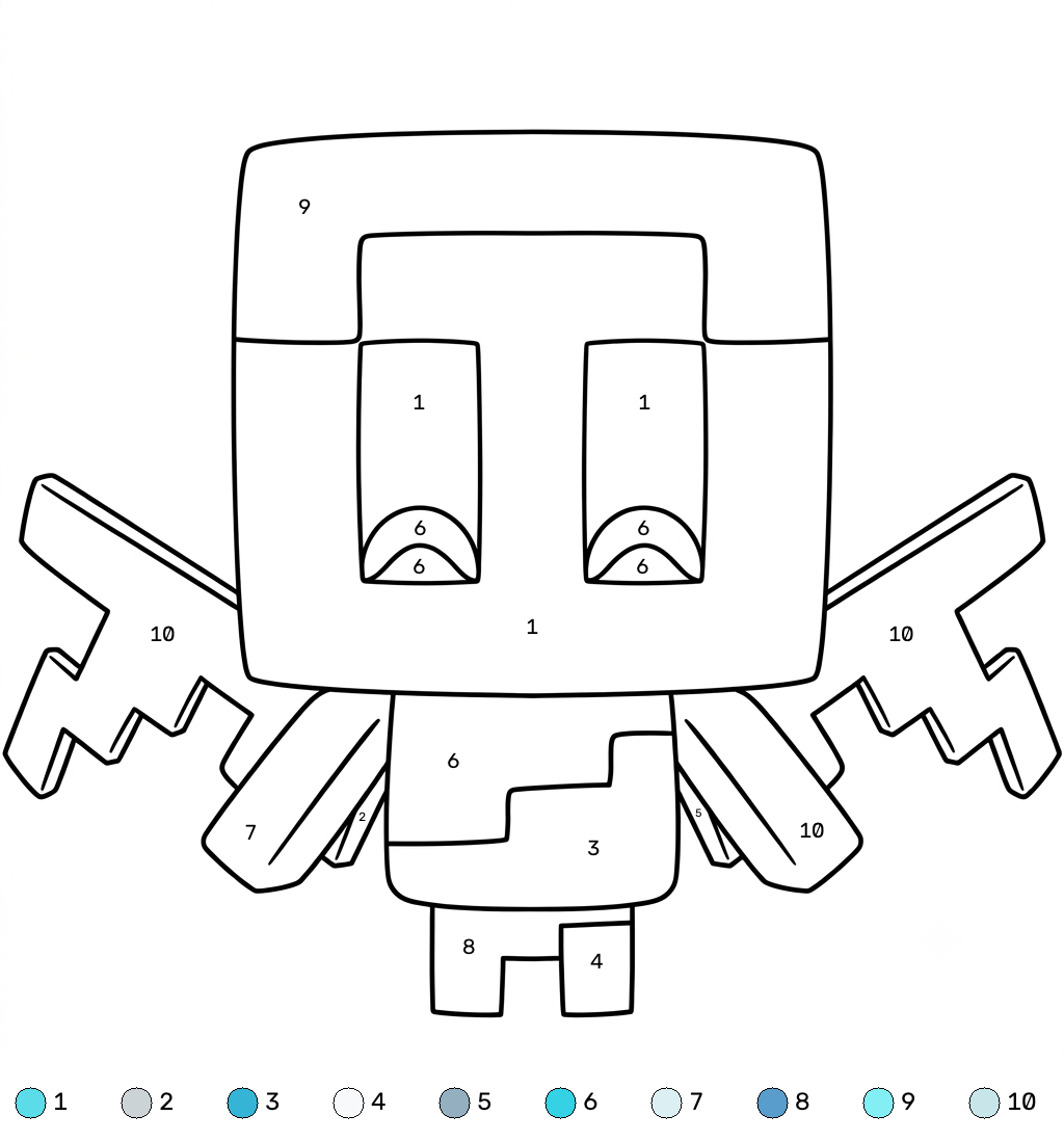 Allay Minecraft 13 páginas para colorear para adultos Allay Minecraft coloring by numbers